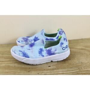 Oofos Oomg Eezee Womens 8 Purple Blue Tie Dye Pattern Slip On Shoes